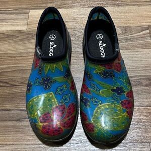Sloggers Women's Waterproof Rain and Garden Shoe‎ Slip on Midsummer Blue Size 7